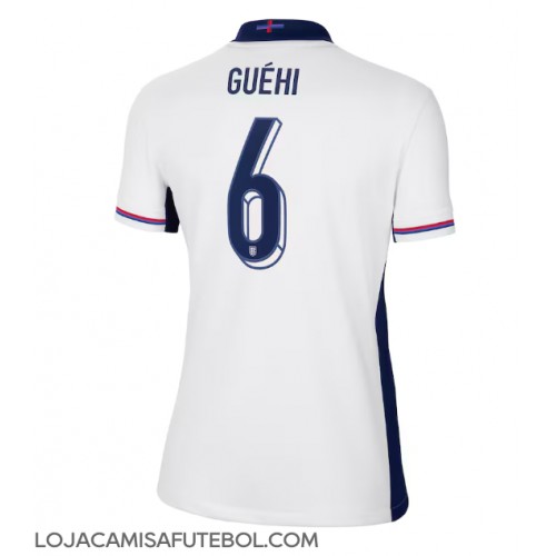 Camisa de Futebol Inglaterra Marc Guehi #6 Equipamento Principal Mulheres Europeu 2024 Manga Curta